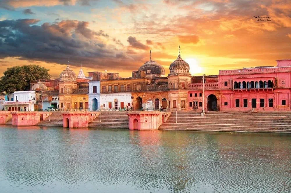 Ram Ki Paidi at sunset, Ayodhya